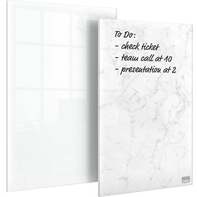 Nobo Whiteboard Mini, Anteckningsblock i Glas, Avtorkningsbara med Tavelsudd, Ramlösa, Passar Hemma/På Kontoret, 230 x 152 mm, Inkluderar Whiteboardpennor, Vit/Marmorerad, 1915601 Nobo Whiteboard Mini, Anteckningsblock i Glas, Avtorkningsbara med Tavelsudd, Ramlösa, Passar Hemma/På Kontoret, 230 x 152 mm, Inkluderar Whiteboardpennor, Vit/Marmorerad, 1915601
