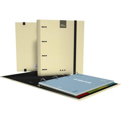 Grafoplás Grafoplas Kuru A4-arkivskåp med 4 ringar med utbyte, komplett skolpaket med avdelare + planerare + klistermärken + genomskinligt kuvert, FSC hårt lock, anti-krymp-plast, mjuk gul Grafoplás Grafoplas Kuru A4-arkivskåp med 4 ringar med utbyte, komplett skolpaket med avdelare + planerare + klistermärken + genomskinligt kuvert, FSC hårt lock, anti-krymp-plast, mjuk gul