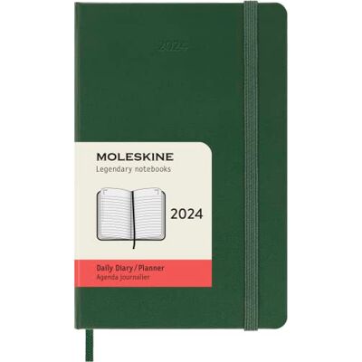 Moleskine 2024 Daglig planerare, 12 m, Pocket Myrtle Green, Hårt omslag (3,5 x 5,5) Moleskine 2024 Daglig planerare, 12 m, Pocket Myrtle Green, Hårt omslag (3,5 x 5,5)