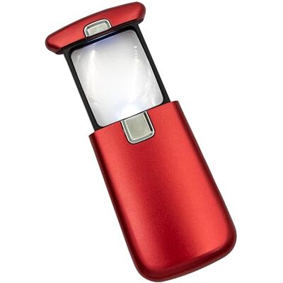 WEDO Lucina LED-förstoringsglas – fickförstoringsglas med 3 x förstoring, ljus och batteri, röd WEDO Lucina LED-förstoringsglas – fickförstoringsglas med 3 x förstoring, ljus och batteri, röd