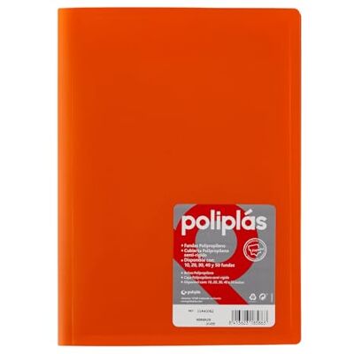 Grafoplás Grafoplas A4 transparent omslag, orange, 50 polypropylen, ogenomskinlig serie, tillverkad i Spanien, flexibla lock, perfekt för arkivering av dokument och folios Grafoplás Grafoplas A4 transparent omslag, orange, 50 polypropylen, ogenomskinlig serie, tillverkad i Spanien, flexibla lock, perfekt för arkivering av dokument och folios