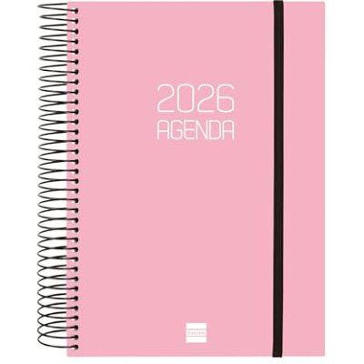 Finocam Spiralplanerare 2026 1 dag sida januari december (12 månader) Årlig dagbok 2026 med gummi Opaque spiral polypropenlock rosa katalansk Finocam Spiralplanerare 2026 1 dag sida januari december (12 månader) Årlig dagbok 2026 med gummi Opaque spiral polypropenlock rosa katalansk