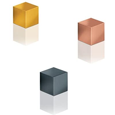 Sigel BA724 Neodymmagnet, 11 x 11 x 11 cm, kub, C5 "stark" (N42), för magnetiska glasskivor, grå/koppar/guld, 3 stycken Sigel BA724 Neodymmagnet, 11 x 11 x 11 cm, kub, C5 "stark" (N42), för magnetiska glasskivor, grå/koppar/guld, 3 stycken