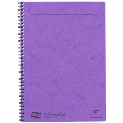 Clairefontaine – Ref 4864Z – Europa Notemaker sidobunden anteckningsbok (120 sidor) – A4-storlek, 90 gsm borstat velumpapper, mikroperforerade ark, linjerade linjer – lila Clairefontaine – Ref 4864Z – Europa Notemaker sidobunden anteckningsbok (120 sidor) – A4-storlek, 90 gsm borstat velumpapper, mikroperforerade ark, linjerade linjer – lila
