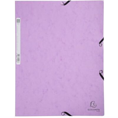 Exacompta Ref. 55535E Förpackning med 5 elastiska mappar fickor med 3 flikar i glansigt kartongpapper 400 g/m2 Aquarel mått 24 x 32 cm för dokument i A4-format färg lila Exacompta Ref. 55535E Förpackning med 5 elastiska mappar fickor med 3 flikar i glansigt kartongpapper 400 g/m2 Aquarel mått 24 x 32 cm för dokument i A4-format färg lila