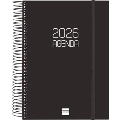 Finocam Spiralplanerare 2026 1 dag sida januari december (12 månader) Årlig dagbok 2026 med gummi Opaque spiral polypropenlock svart katalansk Finocam Spiralplanerare 2026 1 dag sida januari december (12 månader) Årlig dagbok 2026 med gummi Opaque spiral polypropenlock svart katalansk