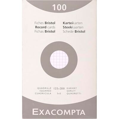 Exacompta 12 paket med 100 vita fyrkantiga 5 x 5 ostansade indexkort 125 x 200 mm för bläckstråleskrivare, laserskrivare och kopiatorer 13203E Exacompta 12 paket med 100 vita fyrkantiga 5 x 5 ostansade indexkort 125 x 200 mm för bläckstråleskrivare, laserskrivare och kopiatorer 13203E