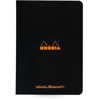 Rhodia 119186Cpack en uppsättning med 10 svarta sydda anteckningsböcker A5 prickiga 96 sidor vitt Clairefontaine papper 80 g/m mjukt, motståndskraftigt och vattentätt belagt kortomslag Rhodia 119186Cpack en uppsättning med 10 svarta sydda anteckningsböcker A5 prickiga 96 sidor vitt Clairefontaine papper 80 g/m mjukt, motståndskraftigt och vattentätt belagt kortomslag