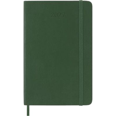 Moleskine Weekly Planner, veckoplanerare 2027 12 månader med plats för anteckningar, med mjukt omslag och elastisk stängning, fickstorlek 9 x 14 cm, myrtgrön Moleskine Weekly Planner, veckoplanerare 2027 12 månader med plats för anteckningar, med mjukt omslag och elastisk stängning, fickstorlek 9 x 14 cm, myrtgrön