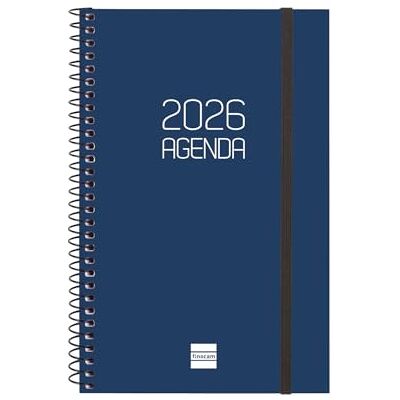 Finocam Spirale Agenda 2026 vecka på 2 sidor horisontell presentation januari – december Årlig agenda 2026 med elastiskt band Spiralt ogenomskinligt polypropenomslag – blå – svensk Finocam Spirale Agenda 2026 vecka på 2 sidor horisontell presentation januari – december Årlig agenda 2026 med elastiskt band Spiralt ogenomskinligt polypropenomslag – blå – svensk
