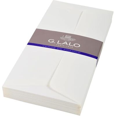 G-LALO Clairefontaine – Ref 46100L – G.Lalo självhäftande fodrade kuvert (paket med 25) – DL (110 x 220 mm) i storlek, 100 gsm franskt lagt papper – Vergé de France – vit G-LALO Clairefontaine – Ref 46100L – G.Lalo självhäftande fodrade kuvert (paket med 25) – DL (110 x 220 mm) i storlek, 100 gsm franskt lagt papper – Vergé de France – vit