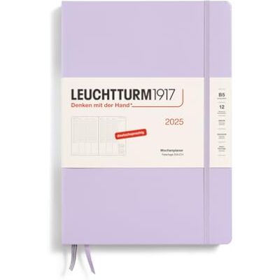LEUCHTTURM1917 370581 veckoplanerare 2025, sammansättning B5 inbunden – 12-månaders kalender, 80 g, linjerad – lila LEUCHTTURM1917 370581 veckoplanerare 2025, sammansättning B5 inbunden – 12-månaders kalender, 80 g, linjerad – lila
