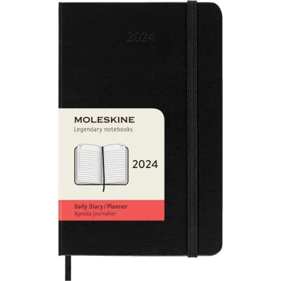 Moleskine 2024 Daglig planerare, 12 m, ficka, svart, hårt omslag (3,5 x 5,5) Moleskine 2024 Daglig planerare, 12 m, ficka, svart, hårt omslag (3,5 x 5,5)