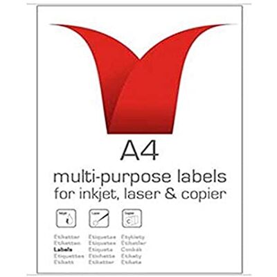 Stampiton (103 x 292 mm) vita laseretiketter för flera ändamål 2 etiketter per ark förpackning med 100 Stampiton (103 x 292 mm) vita laseretiketter för flera ändamål 2 etiketter per ark förpackning med 100