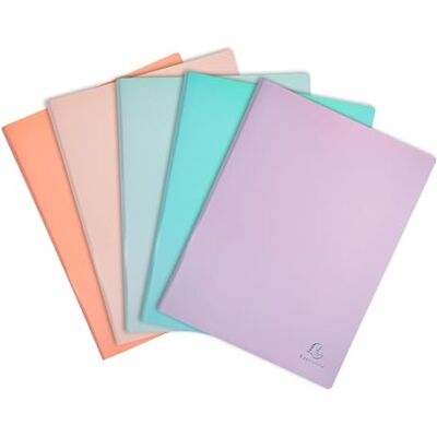 Exacompta Ref. 88360E kartong med 15 Aquarel-dokumentskydd 30 släta kristallfickor 60 vyer för A4 dim 24 x 32 cm halvstyvt polyproomslag diverse pastellfärger Exacompta Ref. 88360E kartong med 15 Aquarel-dokumentskydd 30 släta kristallfickor 60 vyer för A4 dim 24 x 32 cm halvstyvt polyproomslag diverse pastellfärger