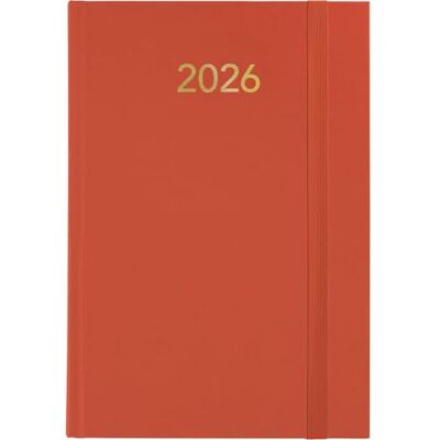 Grafoplás Grafoplas Årlig planerare 2026 dag Florens sida, orange, 14,5 x 21 cm, vadderade omslag i vinyl, vertikalt stängande gummi, läspunkt, årlig, perfekt för kontorsorganisation Grafoplás Grafoplas Årlig planerare 2026 dag Florens sida, orange, 14,5 x 21 cm, vadderade omslag i vinyl, vertikalt stängande gummi, läspunkt, årlig, perfekt för kontorsorganisation