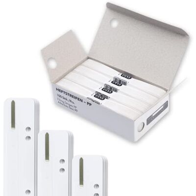 Elba 100560048 Hängande häftremsor och täcklist 25-pack av PP vit Elba 100560048 Hängande häftremsor och täcklist 25-pack av PP vit