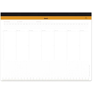 Rhodia 194040C Sous-Main Semainier Entoilé A4+ 29,7x22,2 cm 60 Feuillets Détachables Microperforés 80g/m un Support de Clavier/Souris et Outil d'Organisation Collection time Rhodia 194040C Sous-Main Semainier Entoilé A4+ 29,7x22,2 cm 60 Feuillets Détachables Microperforés 80g/m un Support de Clavier/Souris et Outil d'Organisation Collection time