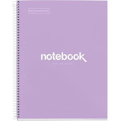 Miquelrius Emotions Notebook, 1 färgremsa, A4, 80 ark rutnät 5 mm, papper 90 g, 4 hål, hårt omslag, lavendelfärg Papper 90 g/m², mikroperforerad, 5 mm rutnät, färgad sidokant, spiral, 4 hål för arkivering, anteckningsbokens känslor Miquelrius Emotions Notebook, 1 färgremsa, A4, 80 ark rutnät 5 mm, papper 90 g, 4 hål, hårt omslag, lavendelfärg Papper 90 g/m², mikroperforerad, 5 mm rutnät, färgad sidokant, spiral, 4 hål för arkivering, anteckningsbokens känslor