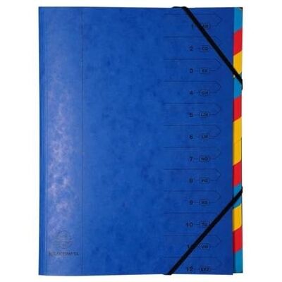 Exacompta Trieur agrafe avec elastiques 12 compartiments Exacompta Trieur agrafe avec elastiques 12 compartiments