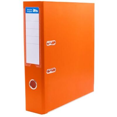 RAYLU PAPER Arkivskåp med ringar, ryggpärm bredd 75 mm, arkivskåp för kontor med 2 ringar med mjuk öppningsspak och anpassningsbar korthållare (orange, folio) RAYLU PAPER Arkivskåp med ringar, ryggpärm bredd 75 mm, arkivskåp för kontor med 2 ringar med mjuk öppningsspak och anpassningsbar korthållare (orange, folio)