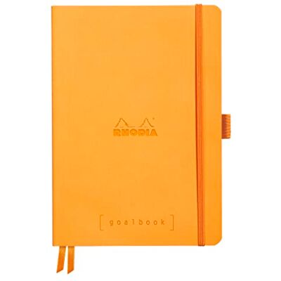 Rhodia 117775C Anteckningsbok Goalbook (DIN A5, 14,8 x 21 cm, rutig, praktisk och trendig, med mjukt lock, 90 g, elfenbensfärgat papper, 120 ark, elastiskt band, bokmärken) 1 st, orange Rhodia 117775C Anteckningsbok Goalbook (DIN A5, 14,8 x 21 cm, rutig, praktisk och trendig, med mjukt lock, 90 g, elfenbensfärgat papper, 120 ark, elastiskt band, bokmärken) 1 st, orange