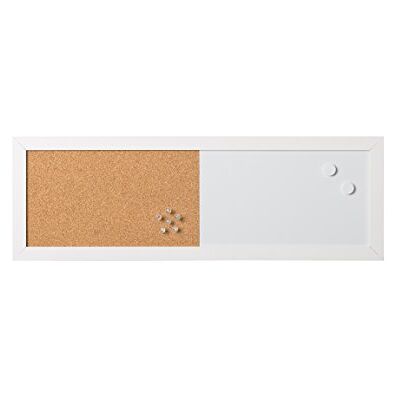 Bi-Office , Kombiboard whiteboard och memoboard-element, magnetiska, torkbar/kork, vit MDF-ram, 60 x 20 cm Bi-Office , Kombiboard whiteboard och memoboard-element, magnetiska, torkbar/kork, vit MDF-ram, 60 x 20 cm