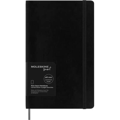 Moleskine Smart anteckningsbok, smart skrivsystem, smart anteckningsbok med mjukt fodral, tomma sidor och elastisk stängning, stort format 13 x 21, färg svart Moleskine Smart anteckningsbok, smart skrivsystem, smart anteckningsbok med mjukt fodral, tomma sidor och elastisk stängning, stort format 13 x 21, färg svart