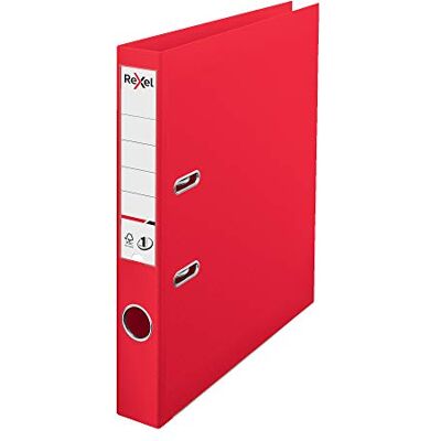 Rexel Choices, A4 spakbågfil, 50 mm ryggrad, 350 arkkapacitet, plasthölje, filmapp, 2115508, ljusröd Rexel Choices, A4 spakbågfil, 50 mm ryggrad, 350 arkkapacitet, plasthölje, filmapp, 2115508, ljusröd