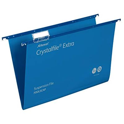 Rexel 70634 kristallfil extra A4 upphängningsfil, 150 ark kapacitet Blå foolscap 15mm BLÅ Rexel 70634 kristallfil extra A4 upphängningsfil, 150 ark kapacitet Blå foolscap 15mm BLÅ