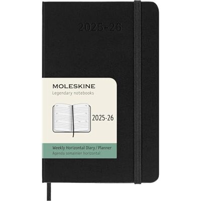 Moleskine 18 Monate Wochenkalender 2025/2026, P/A6, 1 Wo = 2 Seiten, Horizontal, Fester Einband, Schwarz Moleskine 18 Monate Wochenkalender 2025/2026, P/A6, 1 Wo = 2 Seiten, Horizontal, Fester Einband, Schwarz
