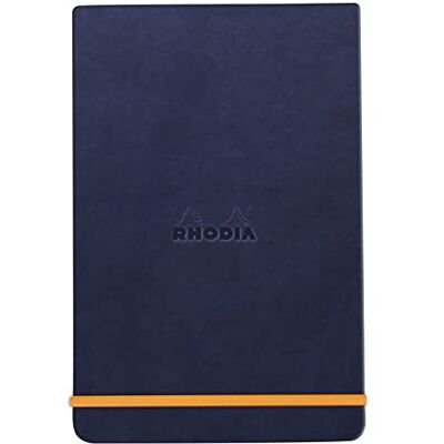 Rhodia 194390C Carnet Rigide Webnotepad Bleu Nuit A5 Ligné 192 pages Détachables Papier Clairefontaine Ivoire 90 g/m Marque-Page, Fermeture Élastique Couverture Simili Cuir rama Rhodia 194390C Carnet Rigide Webnotepad Bleu Nuit A5 Ligné 192 pages Détachables Papier Clairefontaine Ivoire 90 g/m Marque-Page, Fermeture Élastique Couverture Simili Cuir rama