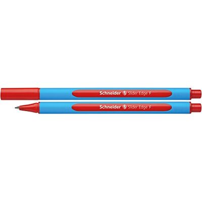 Schneider skrivinstrument kulspetspenna Slider Edge, kepsmodell, F, röd, tunnfärg: cyan-röd, paket med 10 Schneider skrivinstrument kulspetspenna Slider Edge, kepsmodell, F, röd, tunnfärg: cyan-röd, paket med 10