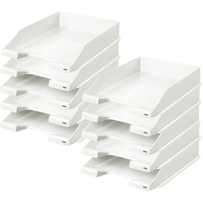 HAN Klassisk brevfack, 10 st. skrivbordsförvaring, kontorsmaterial, förvaringsfack, kontorsmaterial, brevkorg, dokumentfack, upp till format A4/C4, 1027-X-12, vit HAN Klassisk brevfack, 10 st. skrivbordsförvaring, kontorsmaterial, förvaringsfack, kontorsmaterial, brevkorg, dokumentfack, upp till format A4/C4, 1027-X-12, vit