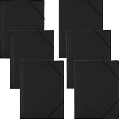 D.RECT 9082 6 stycken samlarmapp, postmapp av PP med gummiband, gummimapp av svart plast D.RECT 9082 6 stycken samlarmapp, postmapp av PP med gummiband, gummimapp av svart plast
