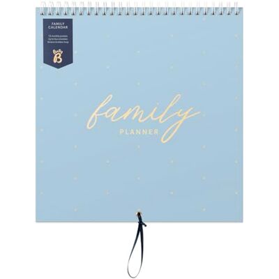 Busy B Upptagen B 2026 väggkalender – familjekalender, pulverblå design med 5 kolumner och förvaringsfickor – månadsvis 2026-kalender för upptagna familjer med färgkodade klistermärken – 23,5 x 25,5 cm Busy B Upptagen B 2026 väggkalender – familjekalender, pulverblå design med 5 kolumner och förvaringsfickor – månadsvis 2026-kalender för upptagna familjer med färgkodade klistermärken – 23,5 x 25,5 cm