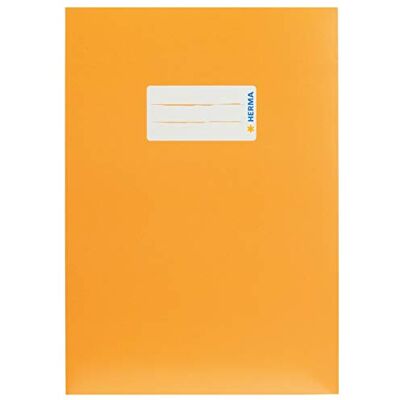 HERMA 19761 A5-kartong orange, 10 stycken, häftapparater med märkningsfält av robust och extra starkt papper, häftskyddsset för skolhäftapparater, färgade HERMA 19761 A5-kartong orange, 10 stycken, häftapparater med märkningsfält av robust och extra starkt papper, häftskyddsset för skolhäftapparater, färgade
