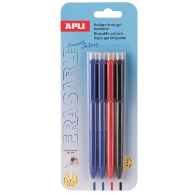 APLI 4-pack raderbara gelpennor blandade färger APLI 4-pack raderbara gelpennor blandade färger