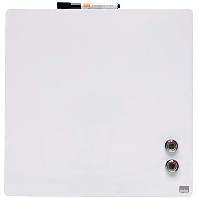 Nobo fyrkantig magnetisk mini whiteboard, ramlös, torrtorkbar, lätt att rengöra, väggmontering, hem/kontor, 360 x 360 mm, vit, 1903802 Nobo fyrkantig magnetisk mini whiteboard, ramlös, torrtorkbar, lätt att rengöra, väggmontering, hem/kontor, 360 x 360 mm, vit, 1903802