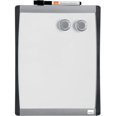 Nobo Liten Magnetisk Whiteboardtavla med Välvd Ram, Väggmontering, Inkluderar Whiteboardpenna, Magneter och Självhäftande Fästen, För Hemmet/Kontoret, 215 x 280 mm, Vit, 1903778 Nobo Liten Magnetisk Whiteboardtavla med Välvd Ram, Väggmontering, Inkluderar Whiteboardpenna, Magneter och Självhäftande Fästen, För Hemmet/Kontoret, 215 x 280 mm, Vit, 1903778