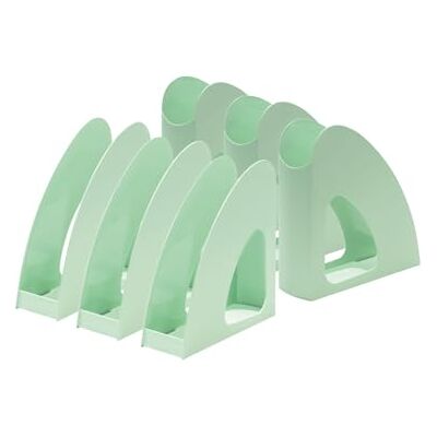 HAN Stående samlare Re-LOOP – 6 stycken, säger ja till 100% återvinningsbar, tidningsställ, stående mapp, modern, ung design för DIN A4/C4-dokument, 76 x 239 x 256 mm, 16218–805, pastellgrön HAN Stående samlare Re-LOOP – 6 stycken, säger ja till 100% återvinningsbar, tidningsställ, stående mapp, modern, ung design för DIN A4/C4-dokument, 76 x 239 x 256 mm, 16218–805, pastellgrön