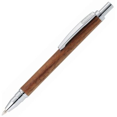 Online kulspetspenna Mini Wood Pen Valnut, tryckkulspetspenna av fint trä, utbytbar mässing minimine format D1, skrivfärg svart, metallklämma, 1 styck Online kulspetspenna Mini Wood Pen Valnut, tryckkulspetspenna av fint trä, utbytbar mässing minimine format D1, skrivfärg svart, metallklämma, 1 styck