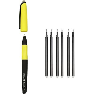 Pelikan Erase 2.0 Ergonomisk raderbar rullpenna, svart höger- och vänsterhänt bläck, för skolan, påfyllningsbar, 6 påfyllningar ingår Pelikan Erase 2.0 Ergonomisk raderbar rullpenna, svart höger- och vänsterhänt bläck, för skolan, påfyllningsbar, 6 påfyllningar ingår