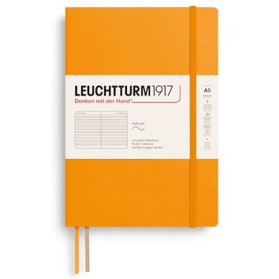 LEUCHTTURM1917 363404 Anteckningsbok medium (A5), softcover, 123 numrerade sidor, Rising Sun, linjerad syrafritt, 80 g/m² chamoisfärgat papper, trådhäftning, 2 bokmärkesband LEUCHTTURM1917 363404 Anteckningsbok medium (A5), softcover, 123 numrerade sidor, Rising Sun, linjerad syrafritt, 80 g/m² chamoisfärgat papper, trådhäftning, 2 bokmärkesband