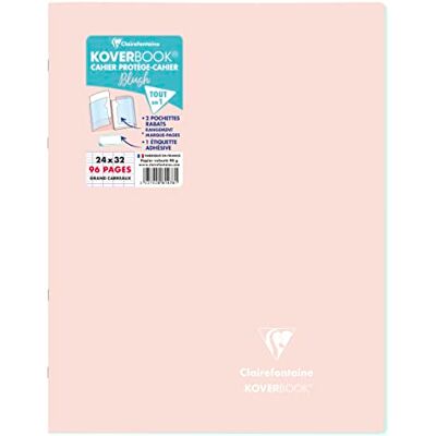 Clairefontaine 981478C Koverbook BLUSH piqué PP tvåfärgad ogenomskinlig 24 x 32 cm 96p seyes puderrosa/mint med vatten Clairefontaine 981478C Koverbook BLUSH piqué PP tvåfärgad ogenomskinlig 24 x 32 cm 96p seyes puderrosa/mint med vatten