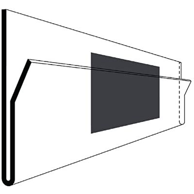Krog etiketthållare magnetisk med förkortad och framböjd framsida, 210 x 55 mm, 50 st. klar Krog etiketthållare magnetisk med förkortad och framböjd framsida, 210 x 55 mm, 50 st. klar