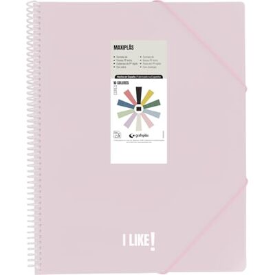 Grafoplás Grafoplas A4 plastfoliepärmar, like, mjukt rosa, 60 genomskinliga fodral, PVC-spiral, perfekt för arkivering av skol- och kontorsmaterial Grafoplás Grafoplas A4 plastfoliepärmar, like, mjukt rosa, 60 genomskinliga fodral, PVC-spiral, perfekt för arkivering av skol- och kontorsmaterial