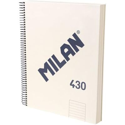 MILAN ® A4 inbunden anteckningsbok med omslag, papper till linje (7 mm), 120 ark 95 gr/m² gummikollektion 430 – beige MILAN ® A4 inbunden anteckningsbok med omslag, papper till linje (7 mm), 120 ark 95 gr/m² gummikollektion 430 – beige