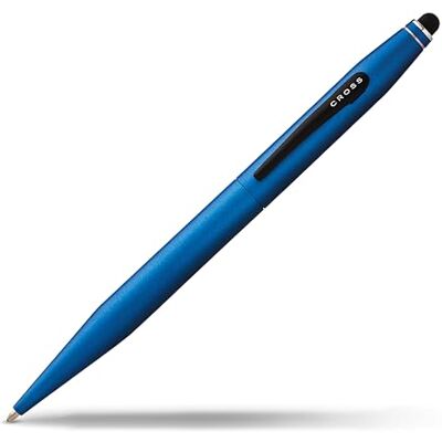 Cross Tech2 metallisk blå kulspetspenna med stylus inkl. Premium presentförpackning – påfyllningsbar medium kulpenna Cross Tech2 metallisk blå kulspetspenna med stylus inkl. Premium presentförpackning – påfyllningsbar medium kulpenna
