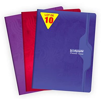 Clairefontaine – Ref 7496C – kalligrafi häftklammerbunden rygg anteckningsbok (70 ark) – 24 x 32 cm, Séyès linjal, 70 gsm velumpapper, offsetkortfodral, blandade färger – förpackning med 10 Clairefontaine – Ref 7496C – kalligrafi häftklammerbunden rygg anteckningsbok (70 ark) – 24 x 32 cm, Séyès linjal, 70 gsm velumpapper, offsetkortfodral, blandade färger – förpackning med 10